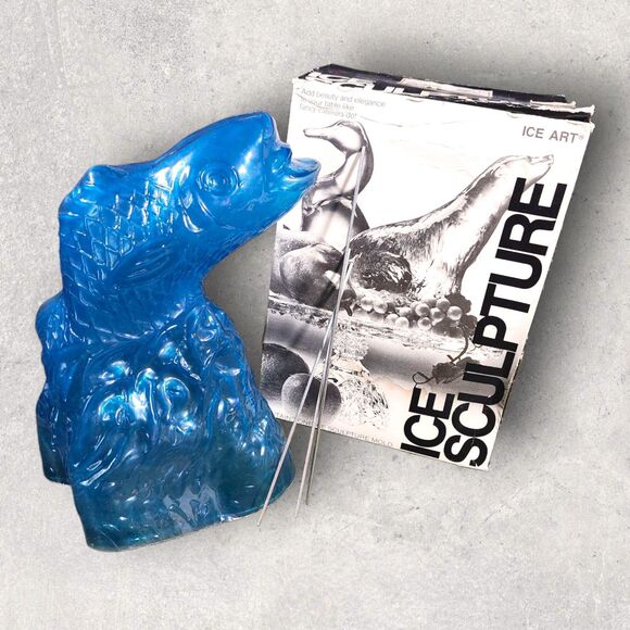 Vintage Ice Art Fish Ice Mold with Box Silicone Sculpture Party Entertaining - Picture 2 of 6